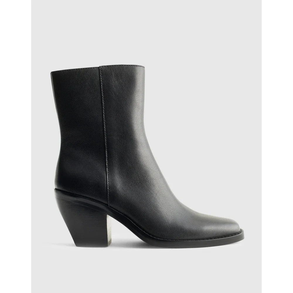 NEW Madewell Idris Side Zip Ankle Boot Women‎ Size 9 Black Leather Western OA517